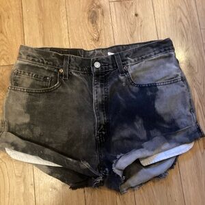 Levi's vintage tyedye black and grey cut off jean shorts 32-33
